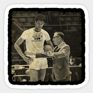 John Wooden Coaching Kareem Abdul Jabbar Sticker